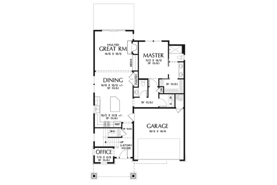 Floor Plan - Main Floor for Craftsman House Plan #48-924 - 4 bed, 2.5 bath