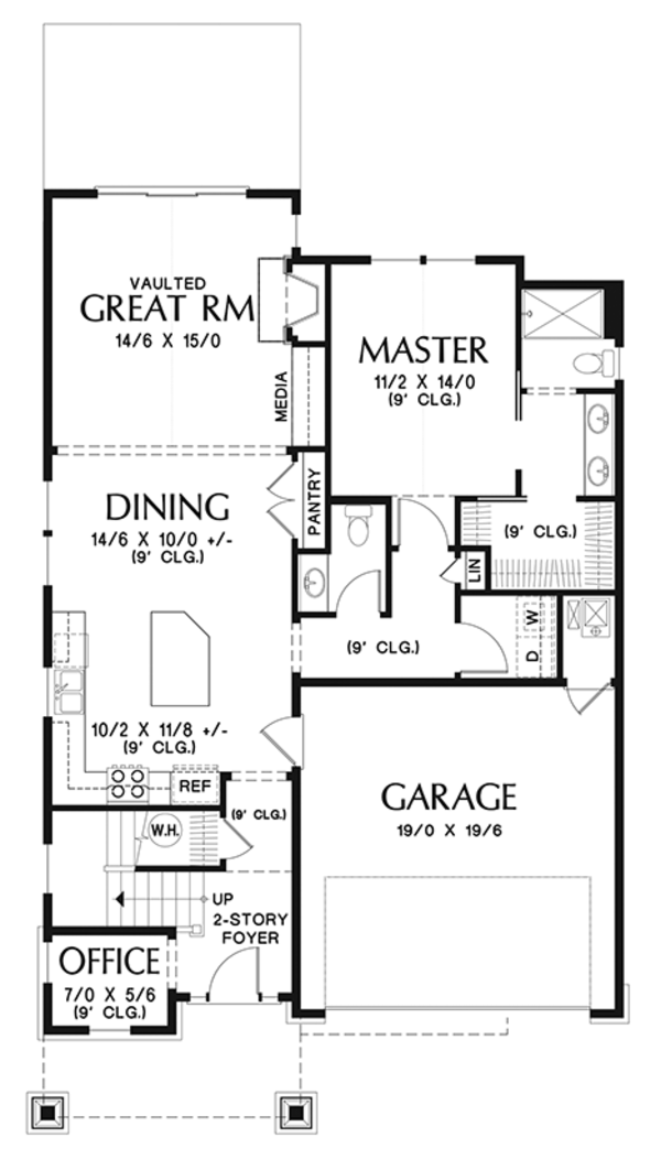 Architectural House Design - Craftsman Floor Plan - Main Floor Plan #48-924