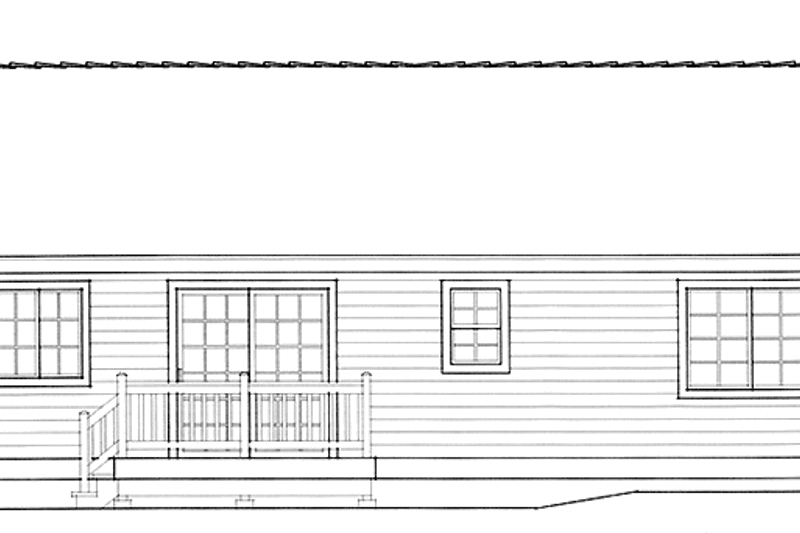 Dream House Plan - Exterior - Rear Elevation for Ranch House Plan #1037-1 - 2 bed, 1 bath