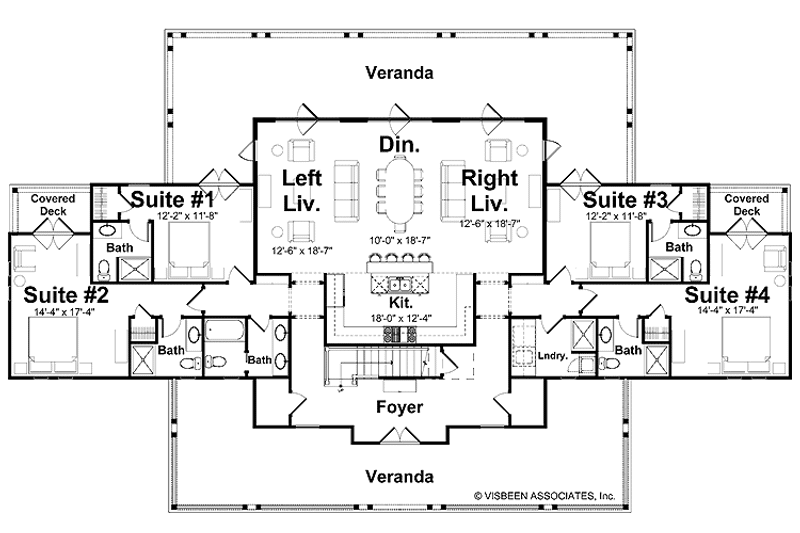 Home Plan - Floor Plan - Main Floor for Country House Plan #928-43 - 4 bed, 5 bath