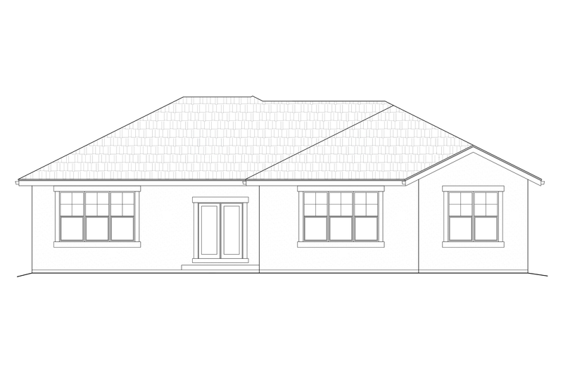 House Plan Design - Exterior - Rear Elevation for Ranch House Plan #1108-15 - 4 bed, 2.5 bath