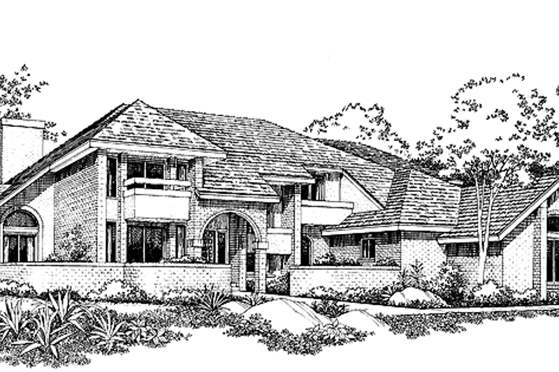 House Blueprint - Contemporary Exterior - Front Elevation Plan #72-791