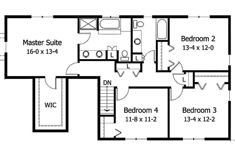 Home Plan - Floor Plan - Upper Floor for Traditional House Plan #51-867 - 3 bed, 2.5 bath