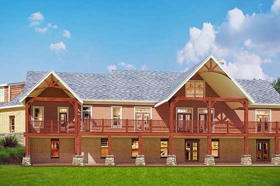 Exterior - Rear Elevation for Craftsman House Plan #119-426 - 3 bed, 3.5 bath