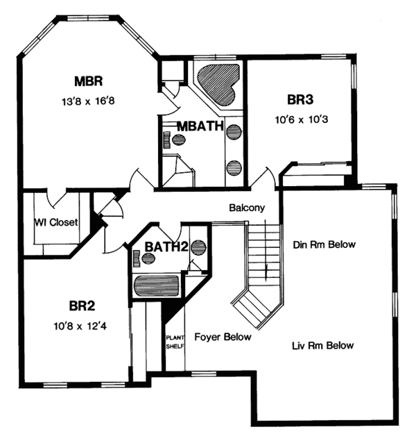 Architectural House Design - Traditional Floor Plan - Upper Floor Plan #316-159