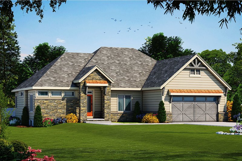 Architectural House Design - Ranch Exterior - Front Elevation Plan #20-2330