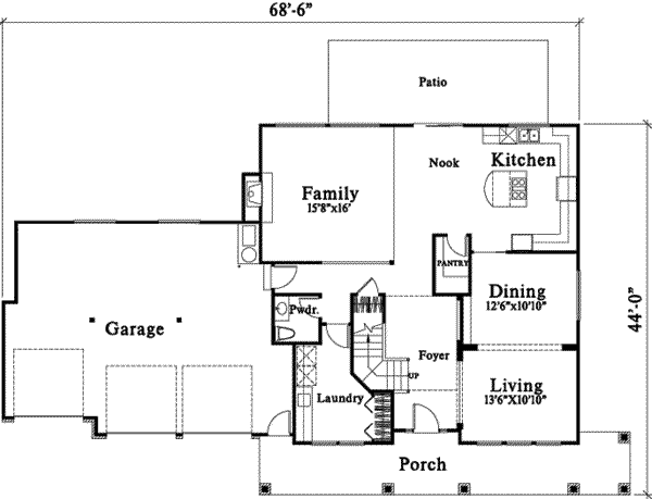 Traditional Floor Plan - Main Floor Plan #78-202