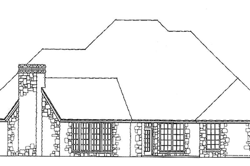 Home Plan - Exterior - Rear Elevation for Country House Plan #310-1135 - 4 bed, 3.5 bath