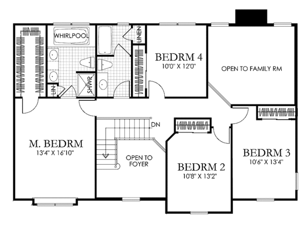 Dream House Plan - Country Floor Plan - Upper Floor Plan #1029-38