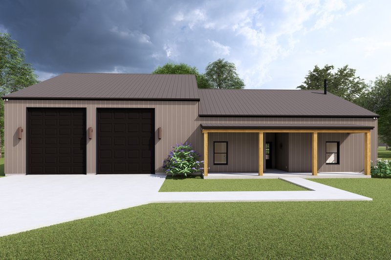 Dream House Plan - Exterior - Front Elevation 2 for Barndominium House Plan #1127-14 - 3 bed, 2.5 bath