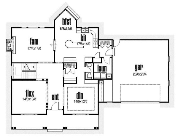 Home Plan - Traditional Floor Plan - Main Floor Plan #435-25