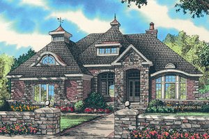 Exterior - Front Elevation 3 for European House Plan #929-987 - 3 bed, 3 bath