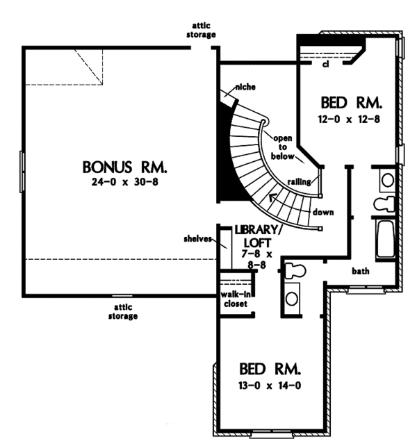House Plan Design - Contemporary Floor Plan - Upper Floor Plan #929-845