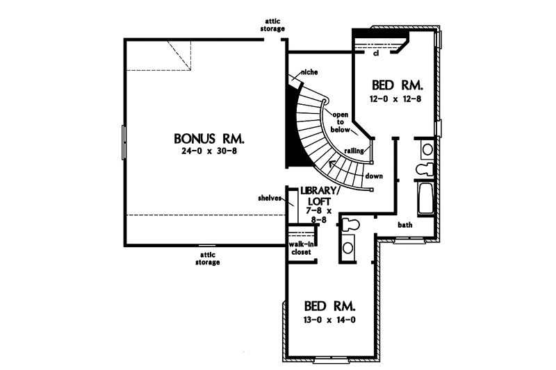 Home Plan - Floor Plan - Upper Floor for Contemporary House Plan #929-845 - 4 bed, 3 bath