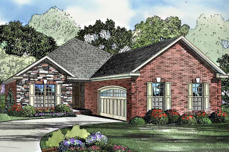 Dream House Plan - Exterior - Front Elevation 3 for Ranch House Plan #17-3187 - 2 bed, 2 bath