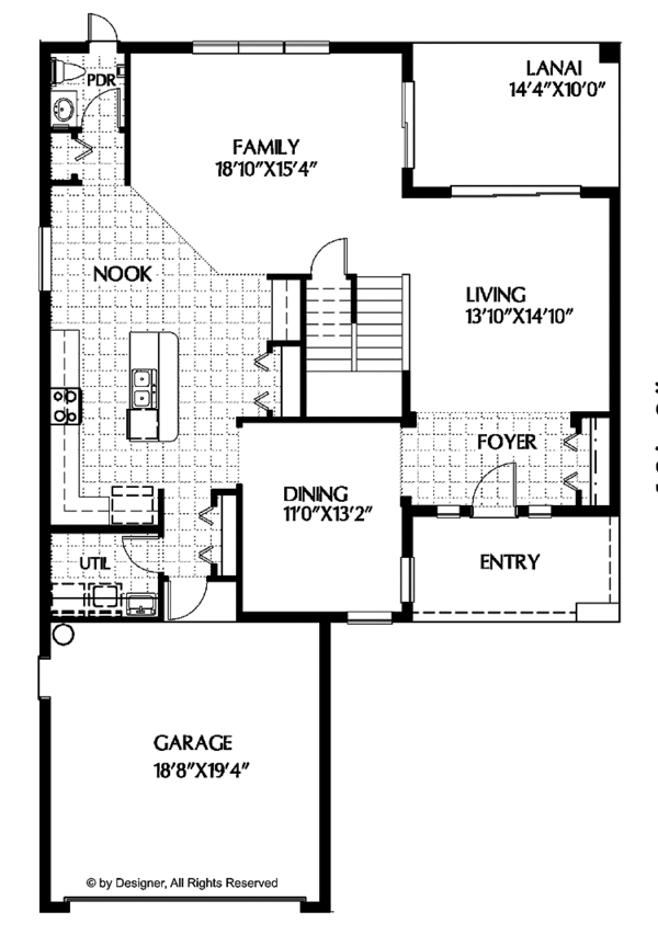 House Plan Design - Mediterranean Floor Plan - Main Floor Plan #999-71