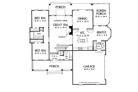 Floor Plan - Main Floor for Country House Plan #929-237 - 3 bed, 2 bath