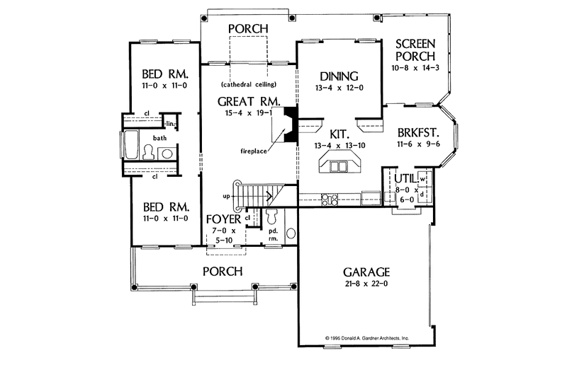 Home Plan - Floor Plan - Main Floor for Country House Plan #929-237 - 3 bed, 2 bath