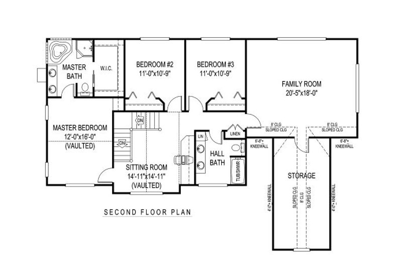 Home Plan - Floor Plan - Upper Floor for Country House Plan #11-219 - 4 bed, 2.5 bath