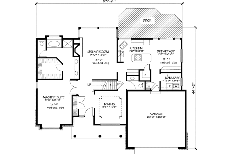 Home Plan - Floor Plan - Main Floor for Country House Plan #320-574 - 3 bed, 2.5 bath