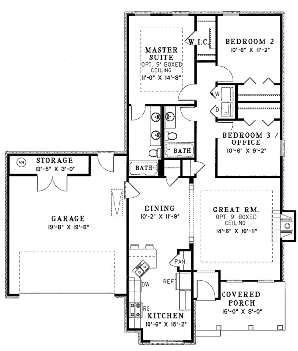 Architectural House Design - Country Floor Plan - Main Floor Plan #17-3215