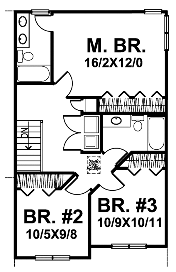 Dream House Plan - Country Floor Plan - Upper Floor Plan #320-840