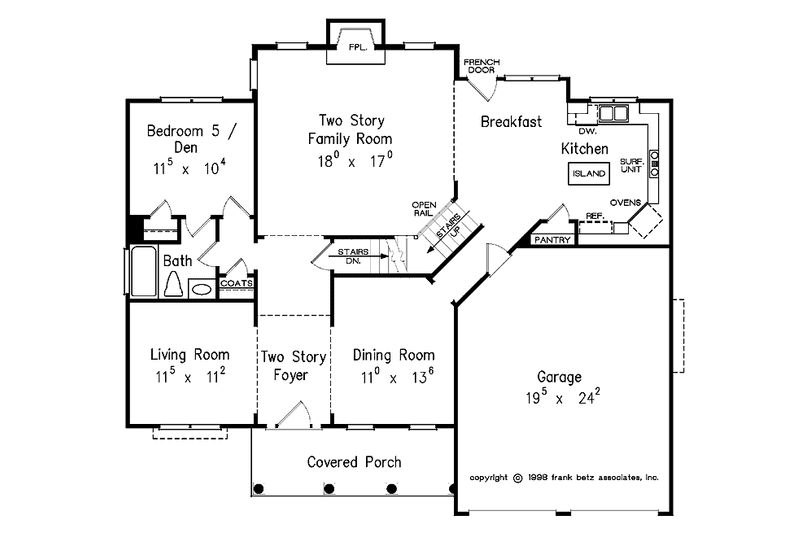 Dream House Plan - Floor Plan - Main Floor for Country House Plan #927-257 - 5 bed, 3 bath