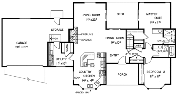 House Plan Design - European Floor Plan - Main Floor Plan #60-964