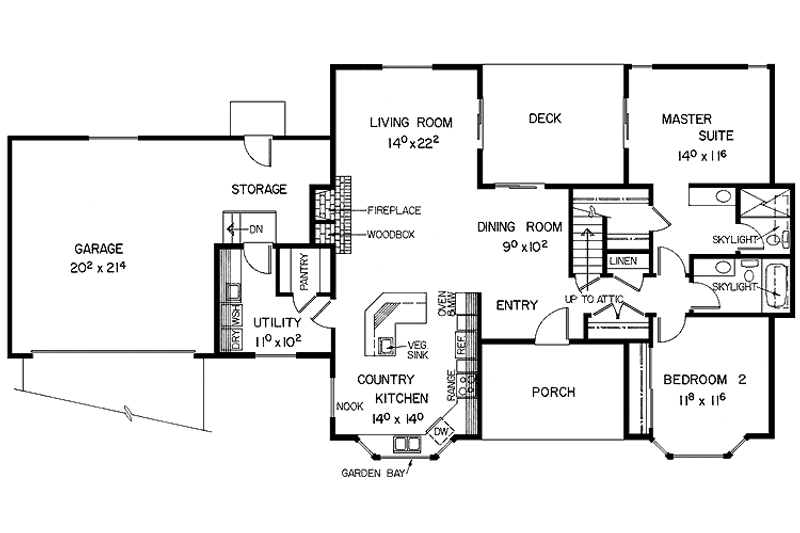 Dream House Plan - Floor Plan - Main Floor for European House Plan #60-964 - 2 bed, 2 bath