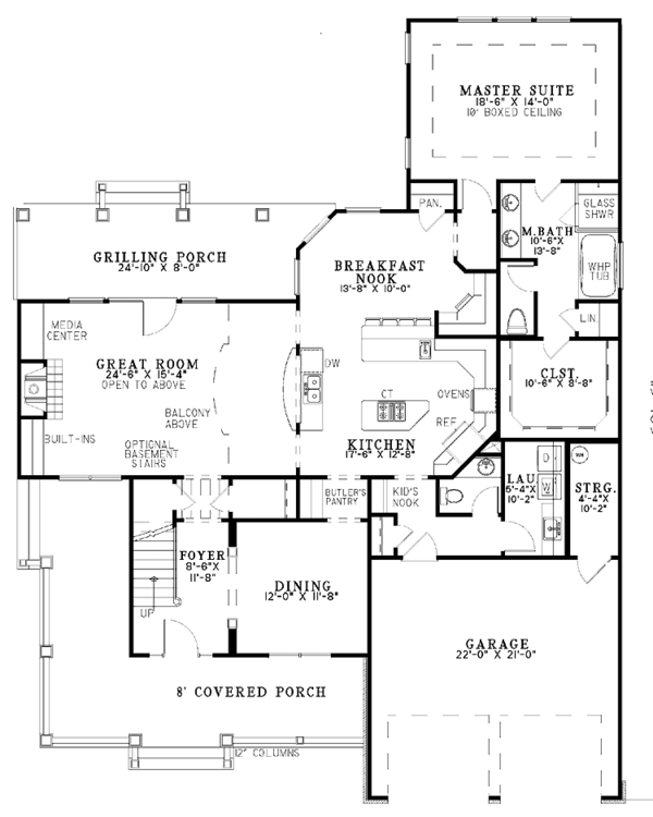 Home Plan - Country Floor Plan - Main Floor Plan #17-2767