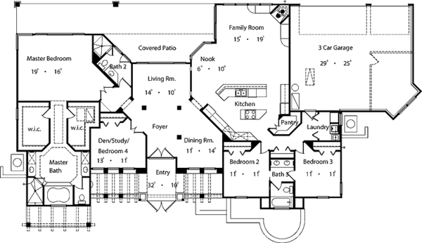 Home Plan - Mediterranean Floor Plan - Main Floor Plan #417-567