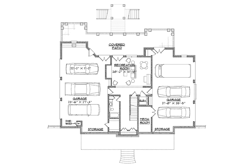 Home Plan - Floor Plan - Lower Floor for Traditional House Plan #1054-9 - 4 bed, 5.5 bath