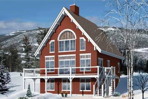 Exterior - Front Elevation 4 for European House Plan #23-2488 - 5 bed, 3 bath