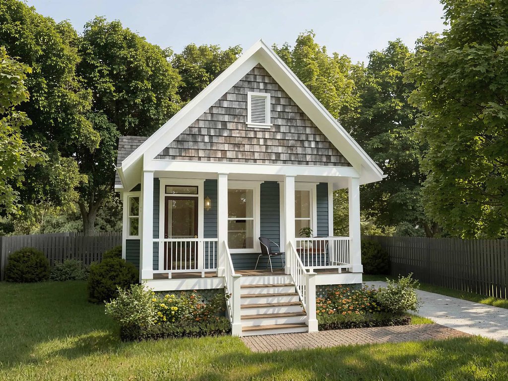 Exterior - Front Elevation 2 for Cottage House Plan #79-103 - 2 bed, 1 bath