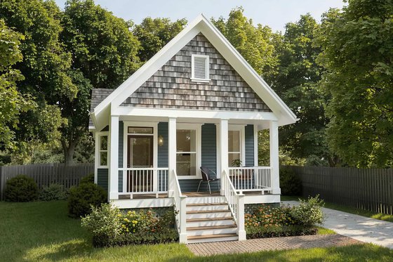 Exterior - Front Elevation for Cottage House Plan #79-103 - 2 bed, 1 bath