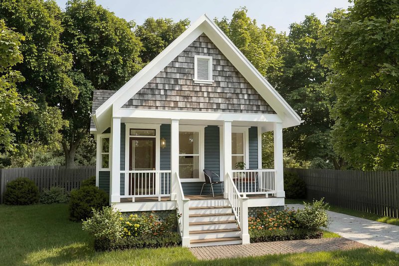 Exterior - Front Elevation 2 for Cottage House Plan #79-103 - 2 bed, 1 bath