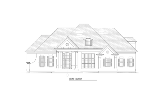 Exterior - Front Elevation 7 for European House Plan #119-195 - 3 bed, 3 bath