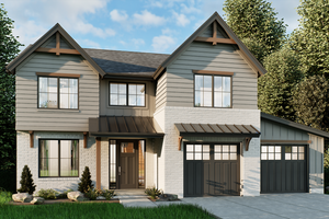 Exterior - Front Elevation 3 for Farmhouse House Plan #1093-7 - 4 bed, 2.5 bath