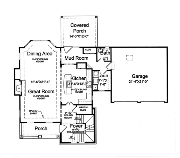Architectural House Design - Traditional Floor Plan - Main Floor Plan #46-846