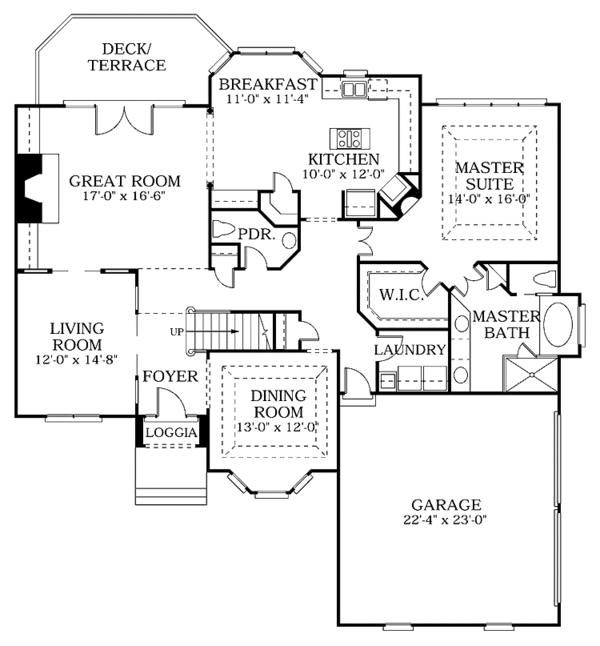 House Plan Design - Traditional Floor Plan - Main Floor Plan #453-151
