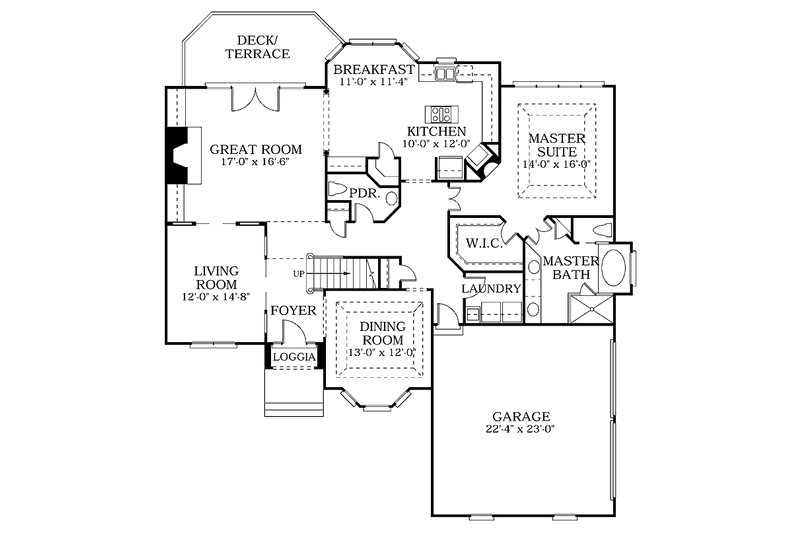 Dream House Plan - Floor Plan - Main Floor for Traditional House Plan #453-151 - 4 bed, 3.5 bath