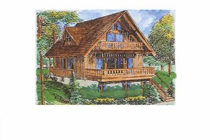 House Plan Design - Exterior - Front Elevation for European House Plan #320-1011 - 3 bed, 2 bath
