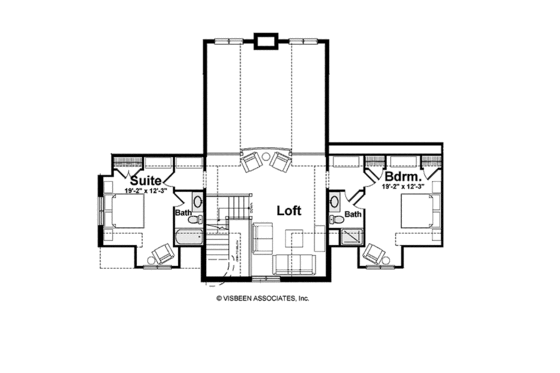 Floor Plan - Upper Floor for Traditional House Plan #928-222 - 3 bed, 3.5 bath