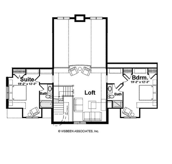 Traditional Floor Plan - Upper Floor Plan #928-222