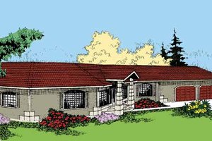 House Design - Exterior - Front Elevation for Contemporary House Plan #60-805 - 4 bed, 3 bath