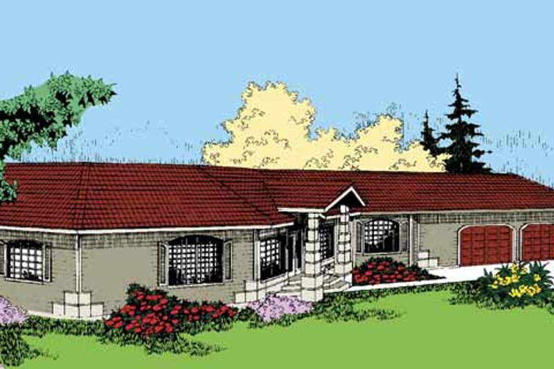 House Blueprint - Contemporary Exterior - Front Elevation Plan #60-805