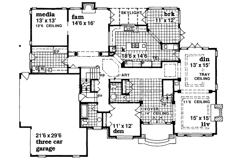 Dream House Plan - Floor Plan - Main Floor for European House Plan #47-873 - 4 bed, 4.5 bath