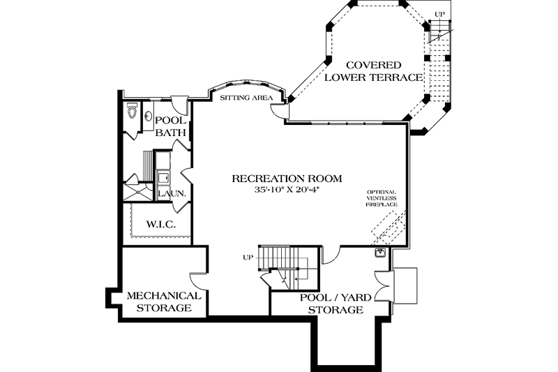 Home Plan - Floor Plan - Lower Floor for Craftsman House Plan #453-572 - 4 bed, 4.5 bath