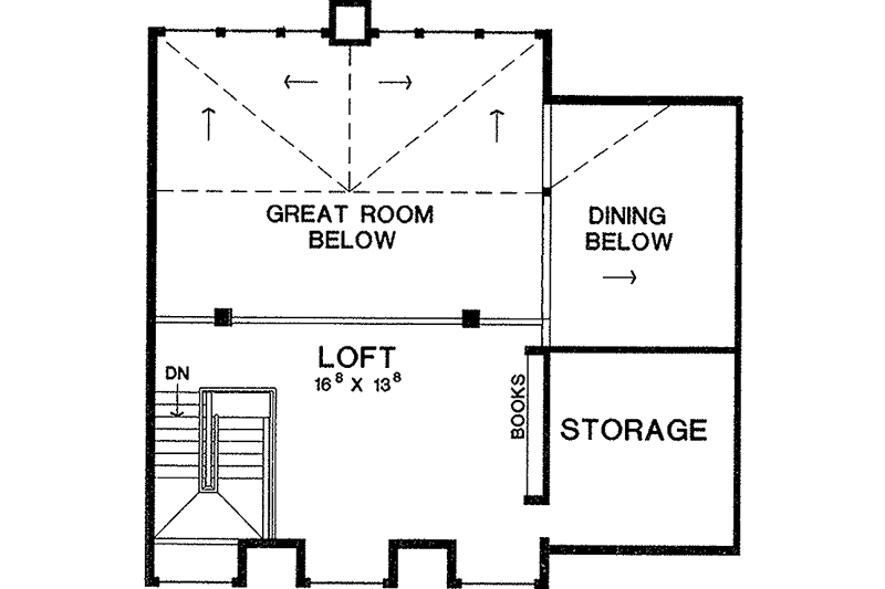 Architectural House Design - Floor Plan - Upper Floor for Country House Plan #472-190 - 2 bed, 2 bath