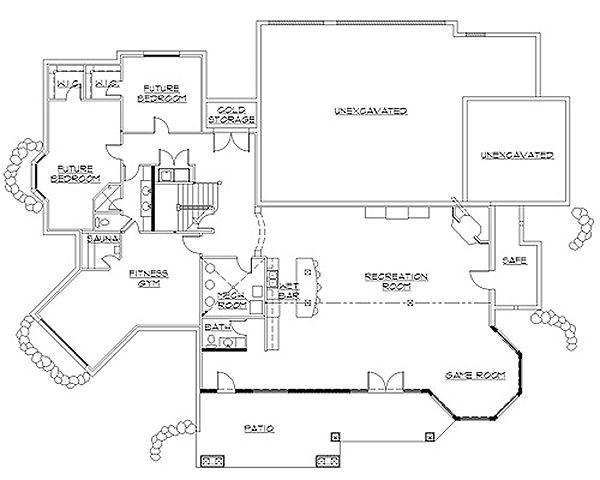 Traditional Floor Plan - Lower Floor Plan #5-335